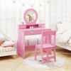 Safstar Kids Vanity Set Desk and Chair Set with Mirror Open Shelf and 4 Storage Drawers - 4 of 4