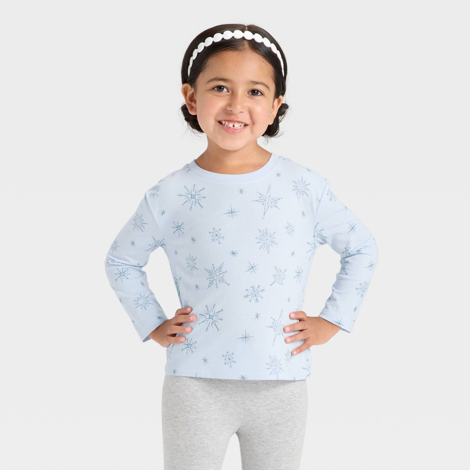 Toddler Girls' Long Sleeve T-Shirt - Cat & Jack™ Light Blue 2T