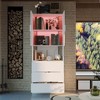 Famapy White Minimalist Storage Display Cabinet: Adjustable Ambient Lighting & Rail Drawers - 2 of 4