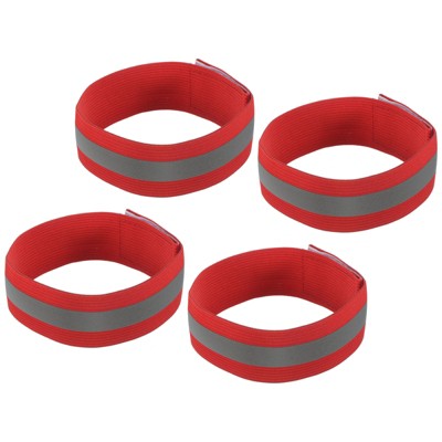 Unique Bargains Reflective Bands for Arm Wrist Ankle Leg 14x1.5 Inch Strip Wide Green 4 Pack