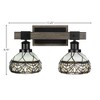Toltec Lighting Tacoma 2 - Light Vanity in  Black/Painted Wood with 7" Royal Merlot Art Glass Shade - 2 of 2