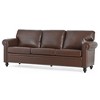 VYNXARIA The Luxurious Three-Seat Sofa Chair that Combines Elegance and Comfort, Adorned with Silver Nailhead Trim£¬Brown - 4 of 4
