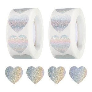 Unique Bargains Self-Adhesive Heart Decoration Sticker for Envelope Wedding 1000 Pcs - 1 of 4