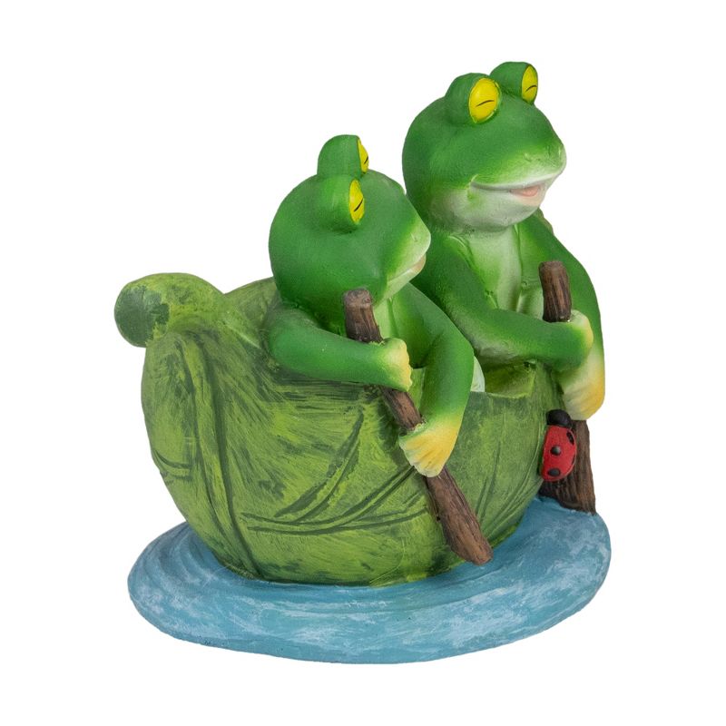 Northlight 10" Green Frogs in a Lily Pad Outdoor Garden Statue, 3 of 6
