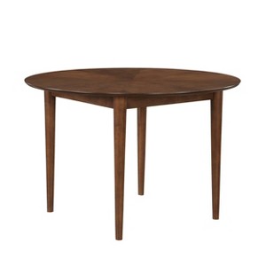 Comfort Pointe Bonito Round Dining Table Walnut Finish: Hardwood Veneer, 4-Seat, Transitional Style - 1 of 4