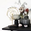 LuxenHome 16.12" LuxenHome Gold Metal Abstract Spiral Tabletop Decor with Black Wood Base.. - 3 of 4