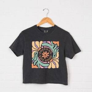 Simply Sage Market Women's Boho Focus On The Good Short Sleeve Relaxed Fit Cropped Tee - 1 of 4