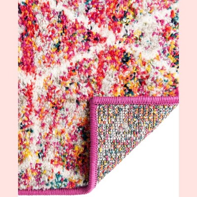 Colorful Multi Synthetic Square Trellis Area Rug