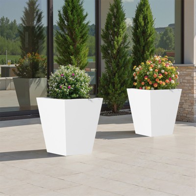 Wooakway Outdoor/Indoor/Decor/Garden Large Tall Metal Planter Pots Planter Boxes Cachepots Nursery Pots
