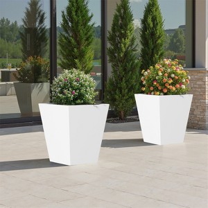 Wooakway Outdoor/Indoor/Decor/Garden Large Tall Metal Planter Pots Planter Boxes Cachepots Nursery Pots - 1 of 4