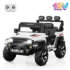 Jojoka 12V Ride On Truck for Kids with Remote Control, 3 Speeds, Bluetooth Music, LED Lights, Safety Belt, Power Wheels Car for Boys Girls - 1 of 4