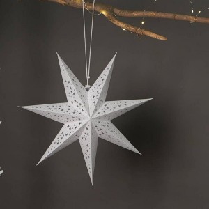 SEVOBAL Tree Ornaments Handmade Paper Star Decor, 60cm Festive Hanging Ornament for Christmas and Winter Celebrations, White, 24.6"*2"*24.6" - 1 of 4
