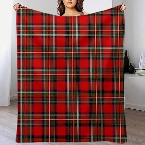 Lomsoe Super Soft Retro Red and Black Plaid Flannel Blanket- Perfect for Bed, Christmas Gift,Christmas Throw Blanket. - 1 of 4