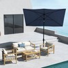 Akoasm Rectangular Patio Umbrellas with Crank & Tilt-Blue - 4 of 4