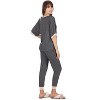 Memoi Women's Contrast Trim Loose Fit Modal Short Sleeve and Pants Set - 3 of 4