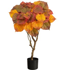Nearly Natural 3-ft Autumn Umbrella Ficus Tree - 1 of 3
