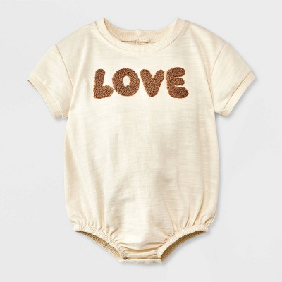 Grayson Mini Baby Kids' Love Graphic Romper - Off-White 6-9M