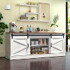 ALAULM Fireplace TV Stand for up to 75" TV, Farmhouse Entertainment Center for Living Room w/Storage Shelves, Remote Control, White - 3 of 4