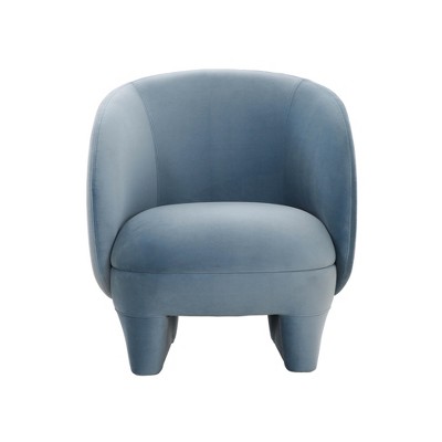 Blue Velvet Handcrafted Modern Accent Chair
