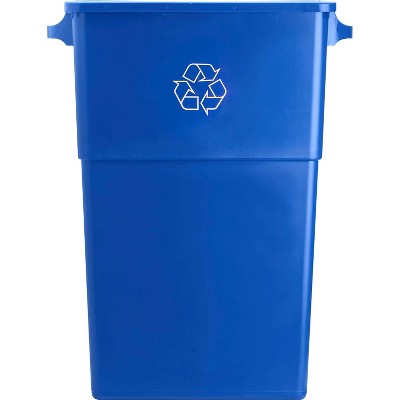Recycling Rectangular Container, 23 Gallon Capacity, 22-1/2" Width x 30" Height x 11" Depth, Blue