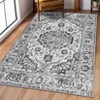 Washable Vintage Foral Rug Non Slip Low Pile Rug Soft Retro Throw Floor Cover Foldable Indoor Carpet for Living Room Bedroom Playroom Nursery - 4 of 4