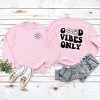 Simply Sage Market Women's Graphic Sweatshirt Good Vibes Only Smiley Face Front And Back - 3 of 4
