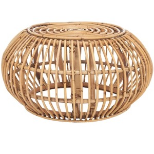 Jacynda Round Ottoman - OTT6501 - Honey Brown Wash - Safavieh - 1 of 4