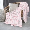Cute Red Bow Throw Blanket,Red Bow Flannel Throw Blankets Gifts for Women Girls,Aesthetic Preppy Bowknot Coquette Warm Blanket Room Decor. - 2 of 4