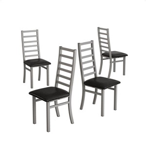FONTOI 4 PCS Metal Dining Chair, High Back Armless Dining Chairs for Kitchen Bedroom Living Room, Gray, 18.5"*42.13"*15.6" - 1 of 4