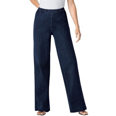 Woman Within Plus Size Tall Wide-Leg Fineline Denim Jean