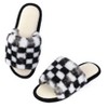 Women's Open Toe House Slippers Cross Band Fuzzy Indoor Slip On Bedroom Home Shoes - 4 of 4