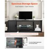 VEVOR TV Stand for TVs up to 65 inch, Modern Entertainment Center with Light Strip, Wooden TV Cabinet Storage with Glass Shelf, Black - 4 of 4
