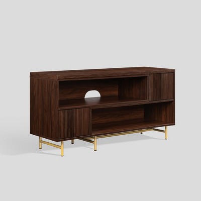 Modern Fluted Door Extendable TV Stand for TVs up to 50" - Saracina Home