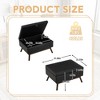 Zeus & Ruta Mid-Century Modern Square Upholstered Storage Ottoman Bench for Entryway, Living Room, or Family Space - 4 of 4