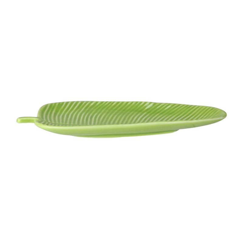 Northlight 10.5" Chartreuse Textured Ceramic Banana Leaf Display Tray - Green, 2 of 4