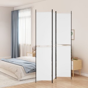vidaXL 3-Panel Room Divider White 59.1"x86.6" Fabric - 1 of 4