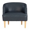 Linon Brixham Faux Leather Natural Taper Legs Midcentury Modern Accent Chair Navy: Upholstered, Wood Frame, Foam Fill - 3 of 4