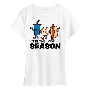 Women's - Instant Message - Tis The Season Americana Short Sleeve Graphic T-Shirt - 1 of 4