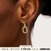 Double Hoop Drop Dangle Earrings - Gold Plated Paperclip Link Huggie, Hypoallergenic & Tarnish-Free Jewelry - 2 of 4