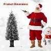 4.5ft Snow Flocked Pre-Lit Christmas Tree with 200 Lights, 8 Modes, Red Berries and Pot Base - 3 of 4