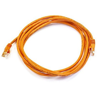 Monoprice Cat6 Ethernet Patch Cable - 7 Feet - Orange | Network Internet Cord - RJ45, Stranded, 550Mhz, UTP, Pure Bare Copper Wire, 24AWG