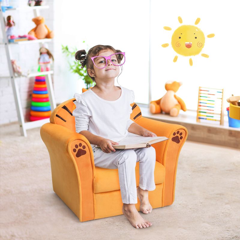 Infans Kids Lion Sofa Children Armrest Couch Upholstered Chair Toddler Furniture Gift, 2 of 8