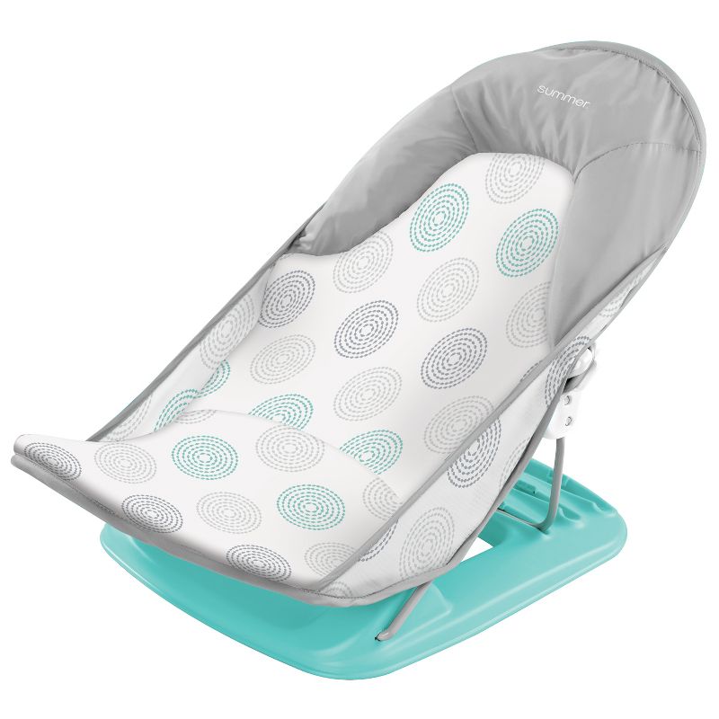 Summer Infant  Deluxe Baby Bather Dashed Dots Gray/Aqua, 1 of 6