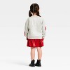 Toddler Girls' 2pc Valentines Heart Sweatshirt and Skirt Set - Red/Cream - 2 of 4