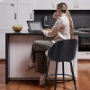 2PC Swivel Counter Height Bar Stools, 26 Inch Double-Layer Upholstered Barstools with Back and Metal Legs - 3 of 4