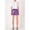 Women's High-waisted Faux Leather Shorts - Grey Lab - 3 of 4