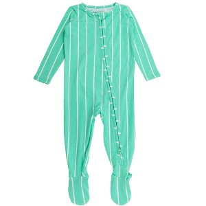 RuffleButts Gender Inclusive Modal Blend Baby One Piece Footie Pajamas - 1 of 2