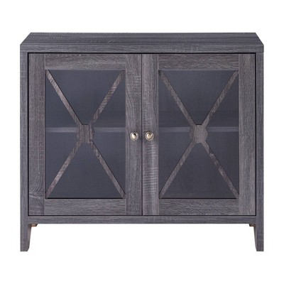 Yanga 1 Shelf Accent Cabinet Distressed Gray - miBasics