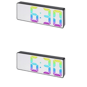 REGALWOVEN 2 Pcs Plastic Digital Corded Adjustable Electric Alarm Clock 6.3 x 2.4 x 1 inch - 1 of 4