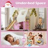 KWPZQEB Kids Loft Bed with Ladders & Slide, Solid Wood Loft Bed with Tents & Lights, House Bed with Under-Bed Play Space for Kids, No Spring Needed - 4 of 4